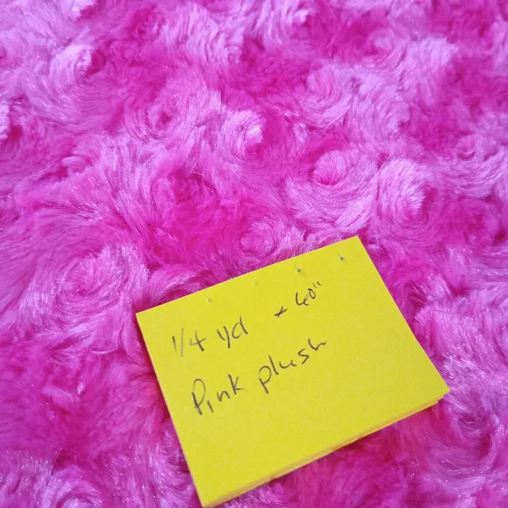 Hot Pink Rose Swirl Minky Plush Fabric 1/4 Yard x 60
